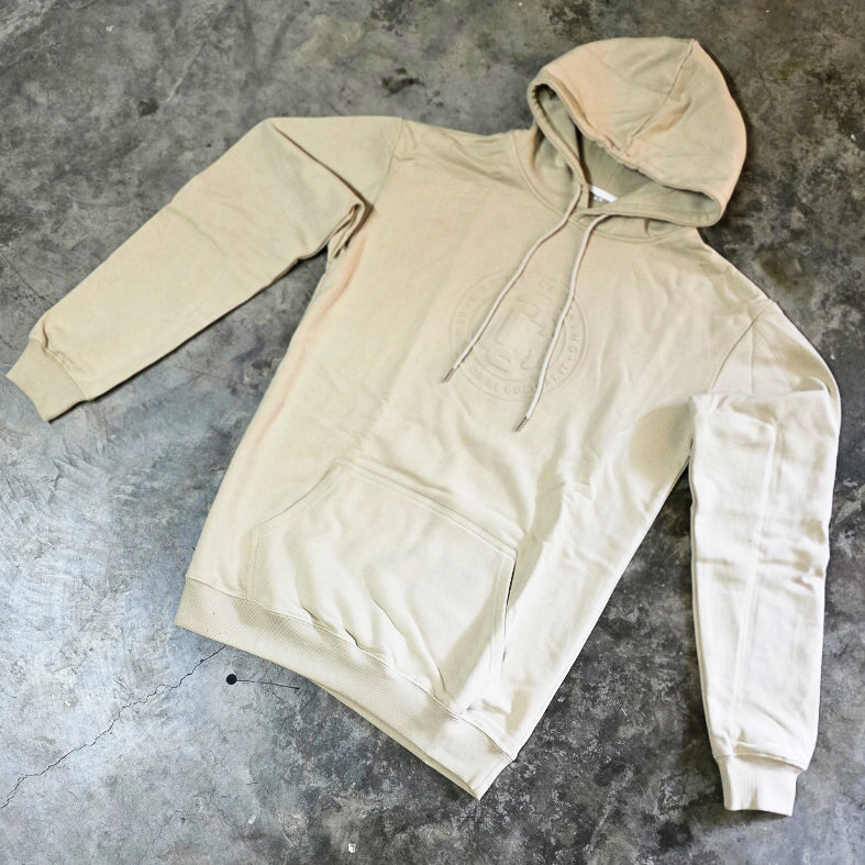 Monogram Embossed Hood - Stone