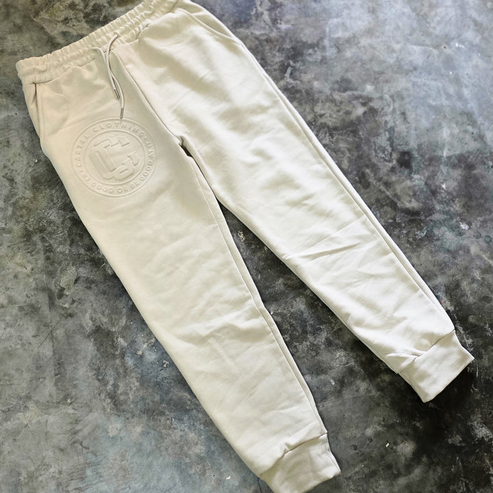Monogram Embossed Trackpants - Stone