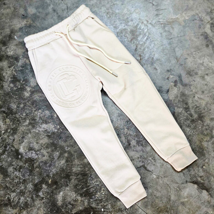 Monogram Embossed Track Pants Kids - Stone